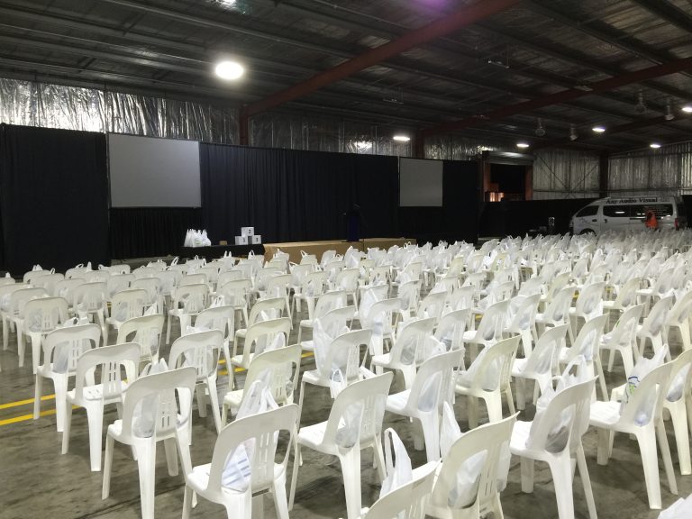 Staff Training Day in large Warehouse