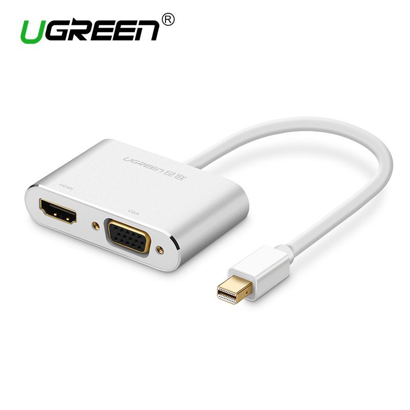 2 in 1 Thunderbolt Port Mini Displayport to HDMI VGA Adapter Cable