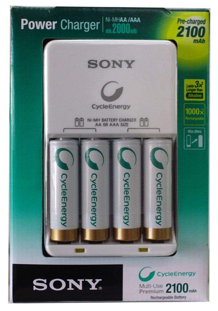 AA rechargeable batteries and charger